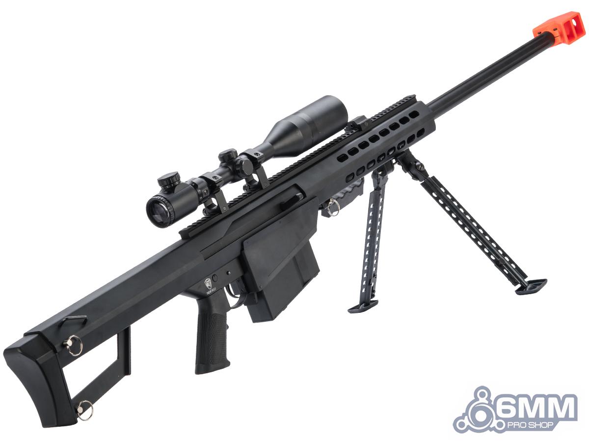 Snow Wolf BARRETT M82A1 Spring Sniper Rifle with 3-9x50E Scope (Black)  Airsoft Tiger111HK Area