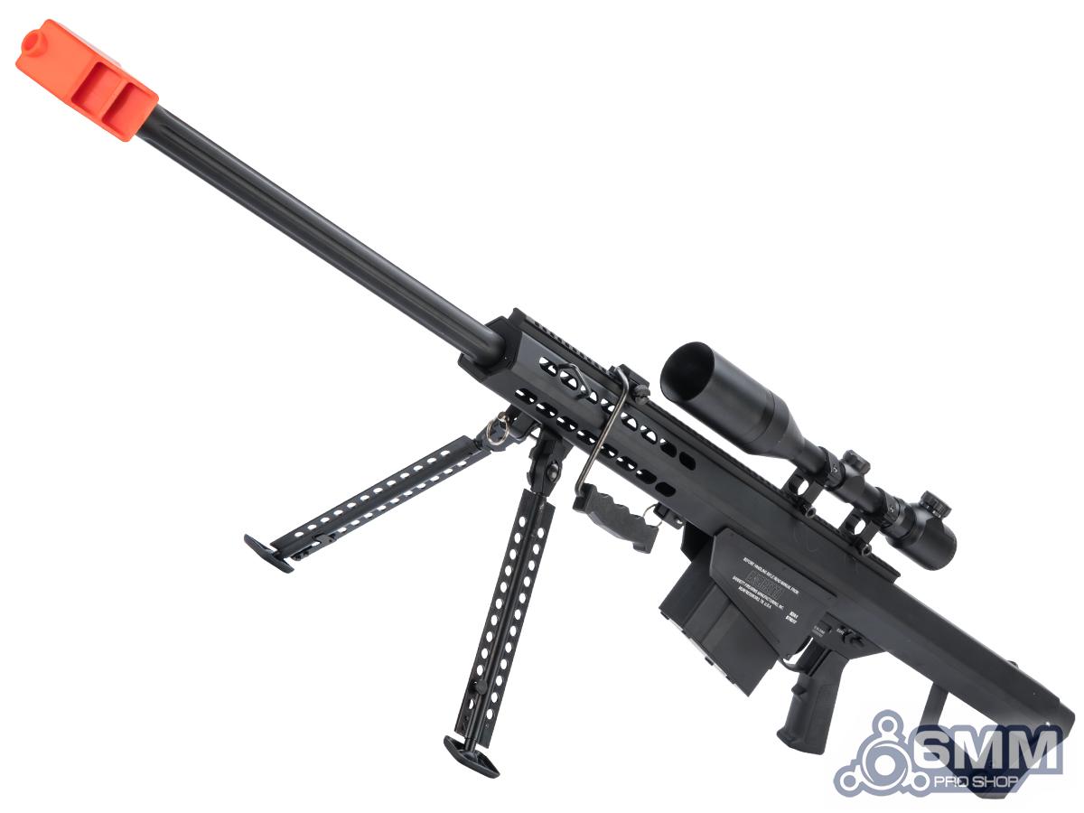 Snow Wolf BARRETT M82A1 Spring Sniper Rifle with 3-9x50E Scope (Black)  Airsoft Tiger111HK Area