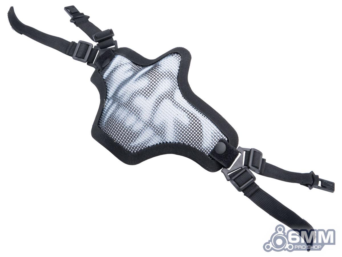 6mmProShop Iron Face Mesh Striker V1 Lower Half Mask for Use with Bump Helmets (Color: Black / Skull)