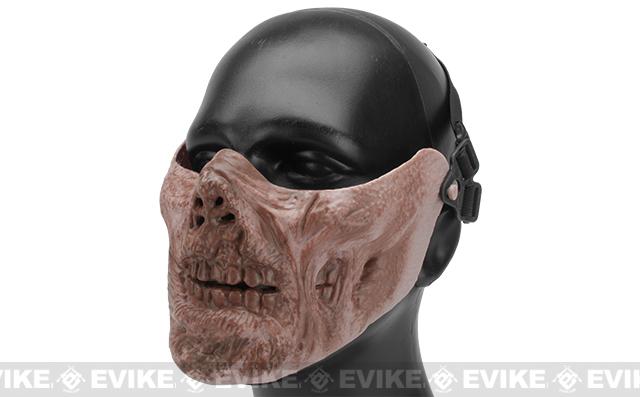 6mmProShop Zombie Iron Face Lower Half Mask (Color: Dried Bone)