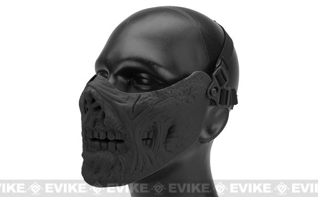 6mmProShop Zombie Iron Face Lower Half Mask (Color: Black)
