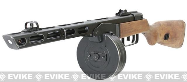 Ppsh 41 Wwii Electric Blowback Airsoft Aeg Submachine Gun W Drum Mag And Real Wood Ares Evike Com Airsoft Superstore