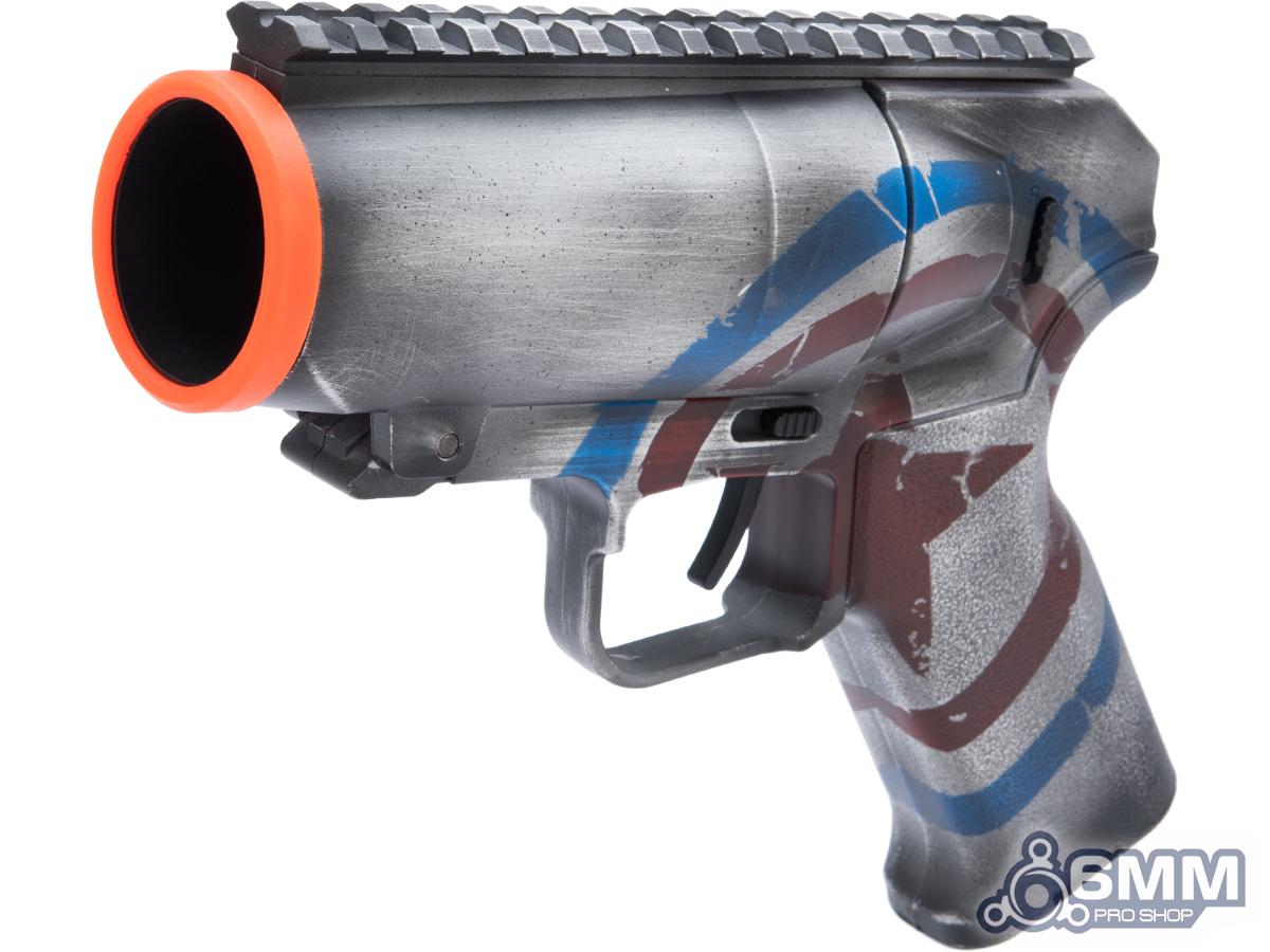 6mmProShop Airsoft Pocket Cannon Grenade Launcher Pistol w/ Custom Cerakote (Color: Captain's Shield)