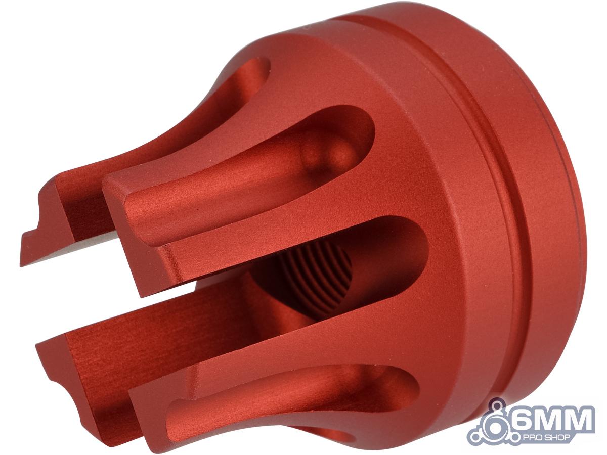 6mmProShop Diablo Type Flash Hider for Airsoft Rifles (Color: Red / 14mm Negative)