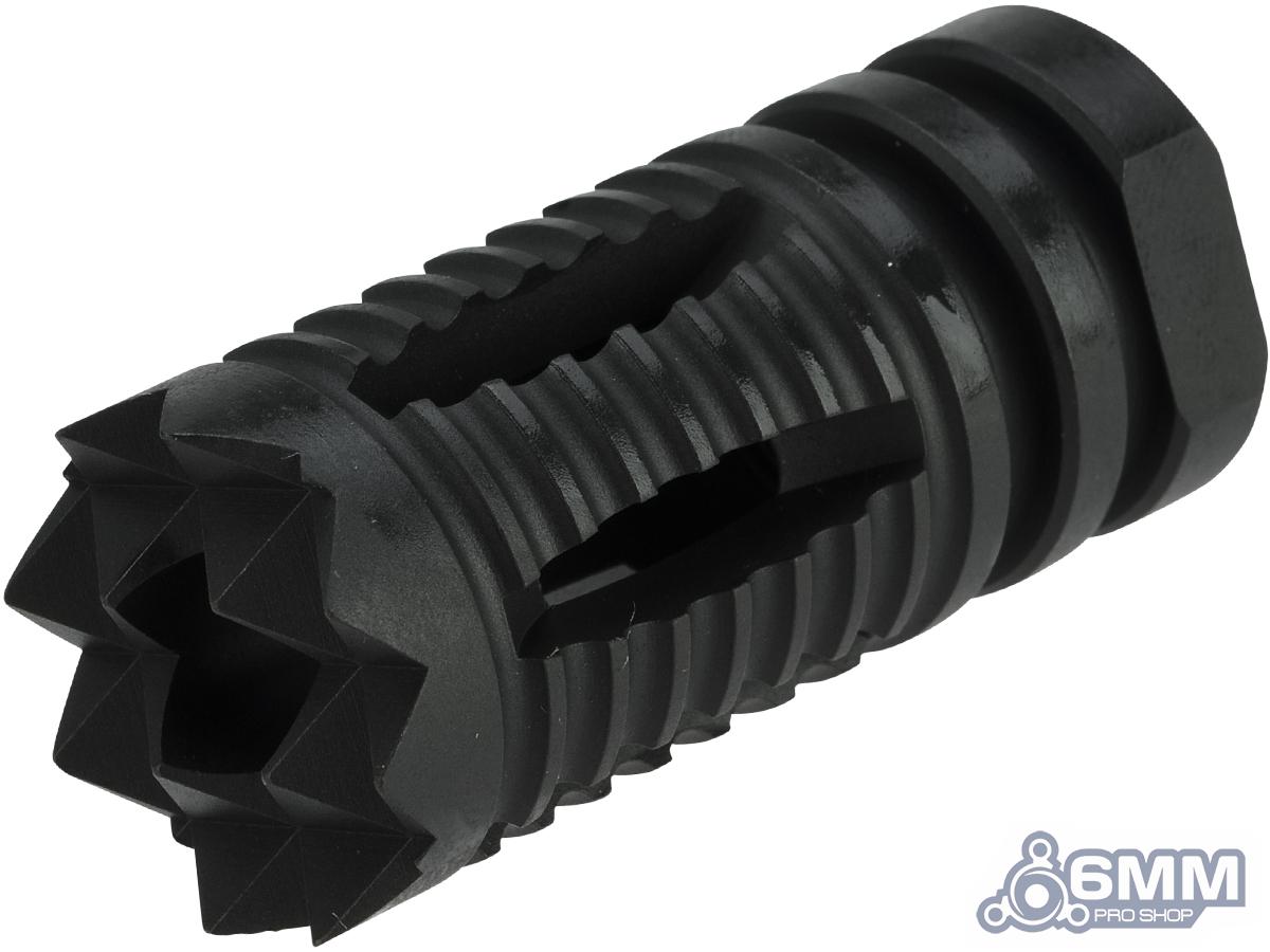 6mmProShop Steel Strike Face Flashhider for Airsoft Rifles (Thread: 14mm Negative)