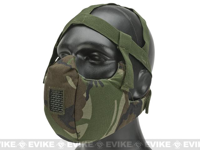 6mmProShop V5 Breathable Padded Dual Layered Nylon Half Face Mask w/ Bump Helmet Straps (Color: Woodland)