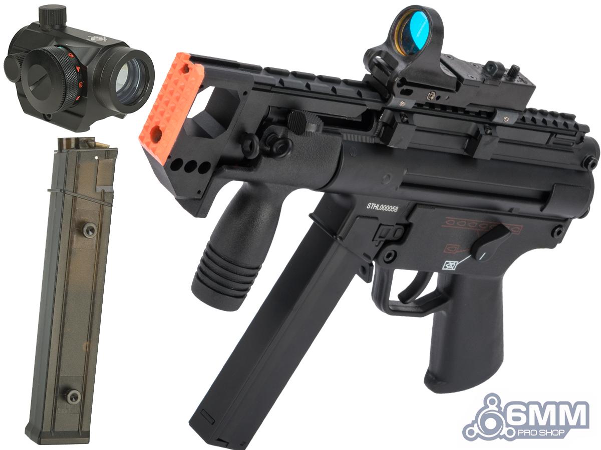 6mmProShop Custom Airsoft AEG Sub-Machine Gun (Model: Swordfish-K - Optic + Mag Package)