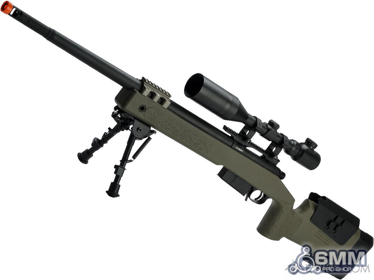 6mmProShop PDI Custom Upgraded USMC M40A5 Bolt Action Airsoft Sniper Rifle (Model: OD Green / Gun Only)