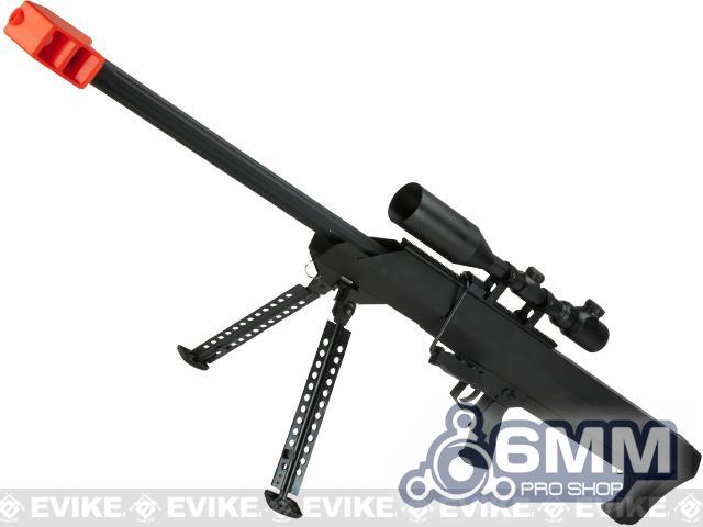 6mmProShop Barrett Licensed M99 Bolt Action Airsoft Long Range Sniper Rifle (Package: Black / Add 3-9x50 Scope)