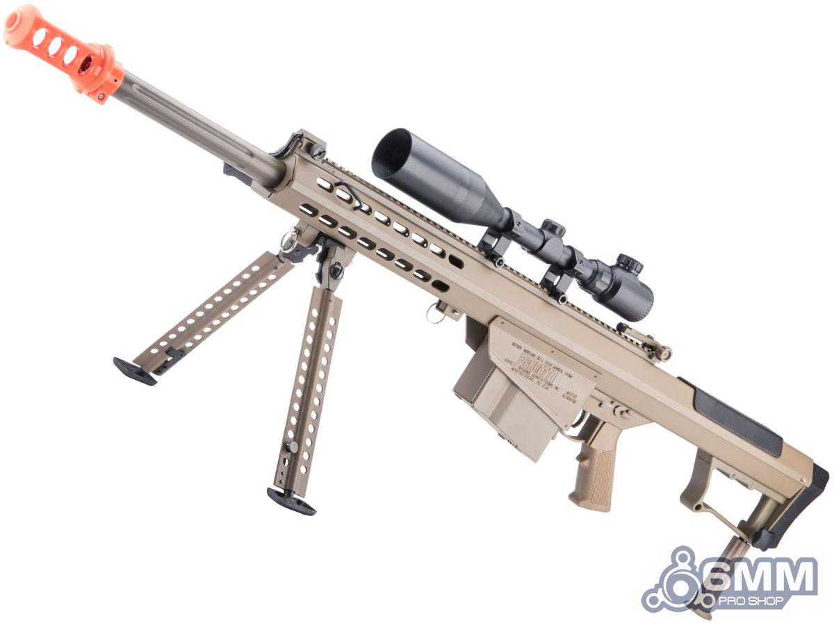 6mmProShop Barrett Licensed M107A1 Gen2 Long Range Airsoft AEG Sniper Rifle (Color: Tan / 20 Barrel)