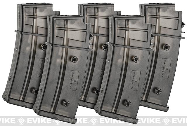 6mmProShop 300rd FlashMag Hi-Cap Magazine for G36 Series Airsoft AEG Rifles by UFC (Package: Set of 5)