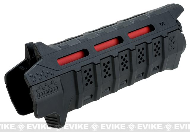 Strike Industries Carbine Length Polymer Handguard w/ M-Lok System (Color: Black w/ Red Heat Shield)