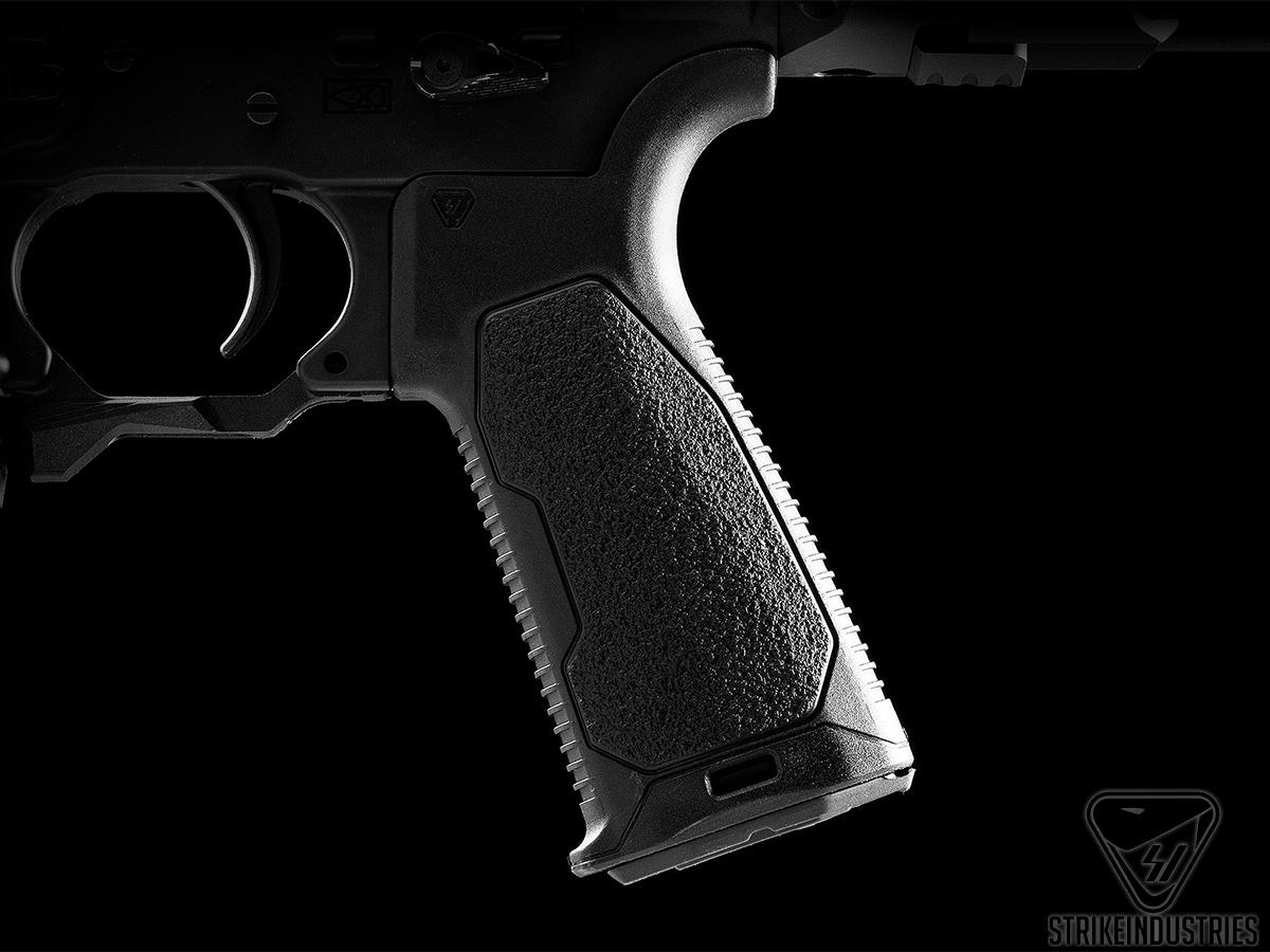 Strike Industries AR Overmolded Enhanced Pistol Grip (Model: 15 Degrees / Black)