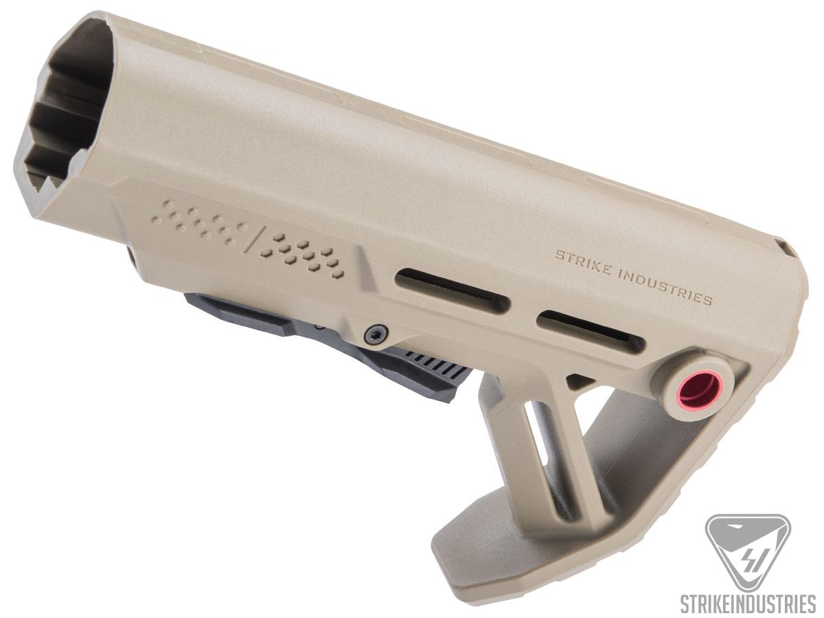 Strike Industries Mod1 Adjustable Stock for AR15 / M4 Series Rifles (Color: Flat Dark Earth - Red)