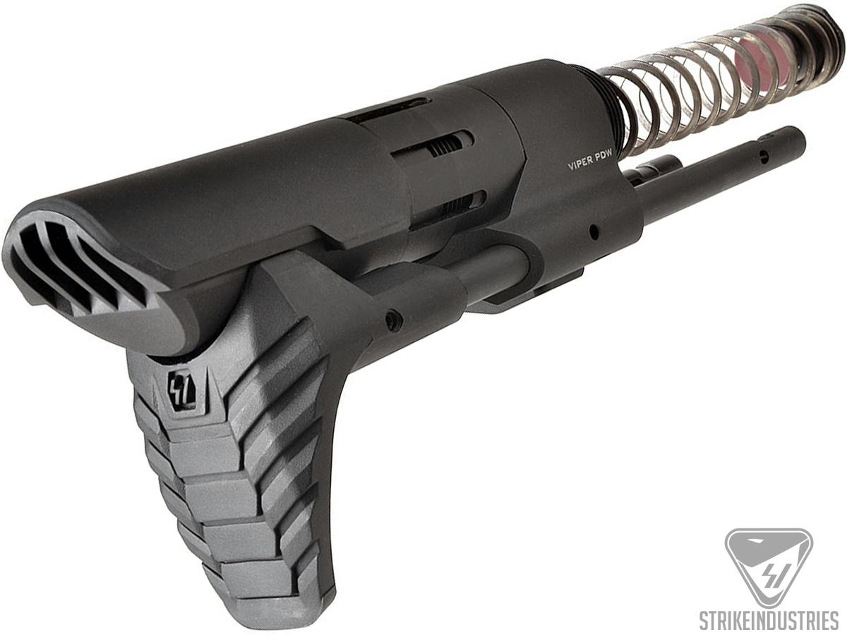 Strike Industries Rapid Deployment PDW Stock for AR15 Rifles (Color: Black)
