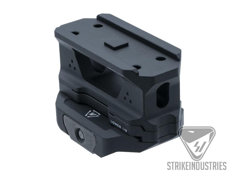 Strike Industries 3-Piece Low Profile Riser Mount for T1 Red Dot Scopes (Color: Black)