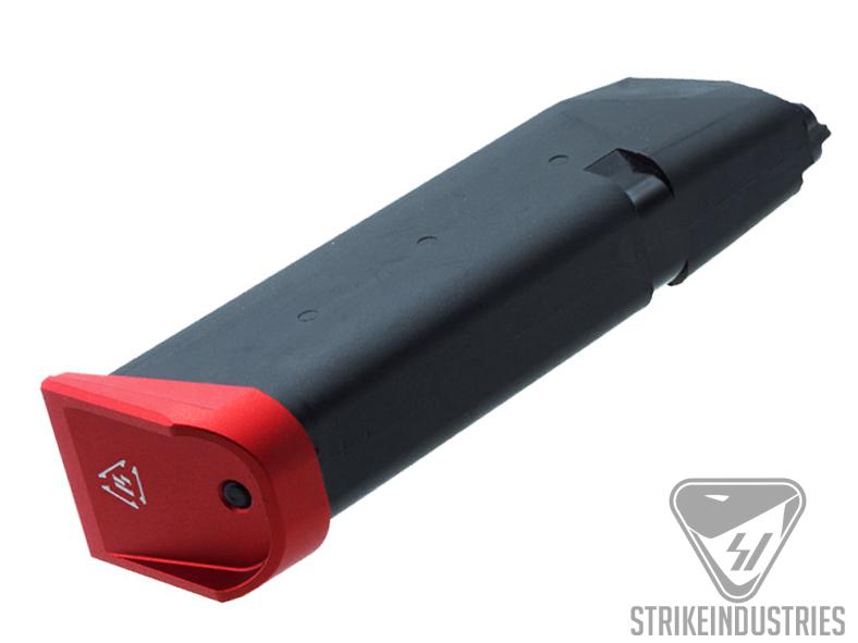 Strike Industries Aluminum Magazine Base Plate for GLOCK Pistols (Color Red), Accessories
