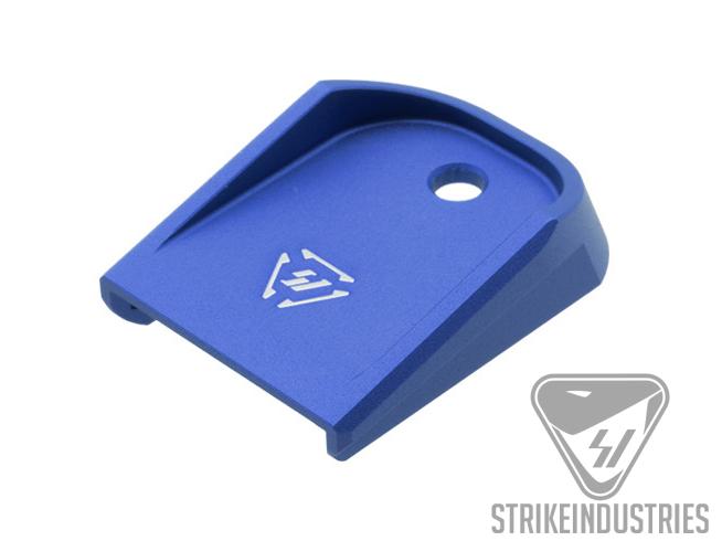 Strike Industries Aluminum Magazine Base Plate for GLOCK Pistols (Color: Blue)