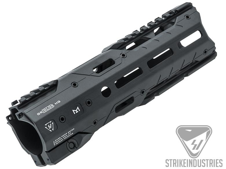 Strike Industries GridLok MLOK Free Float Aluminum Handguard for AR15 Rifles (Color: Black / 8.5)