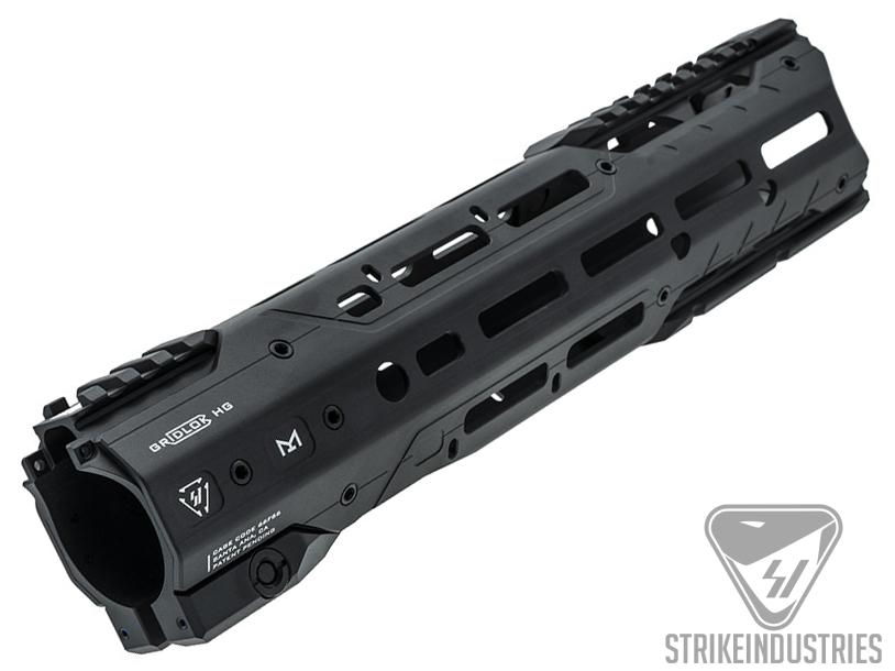 Strike Industries GridLok MLOK Free Float Aluminum Handguard for AR15 Rifles (Color: Black / 11)