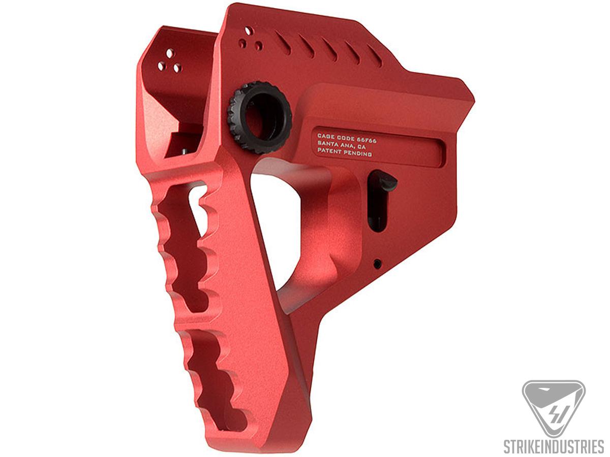 Strike Industries Pit Stock CNC Billet Aluminum Ultra Low Profile Stock (Color: Red)