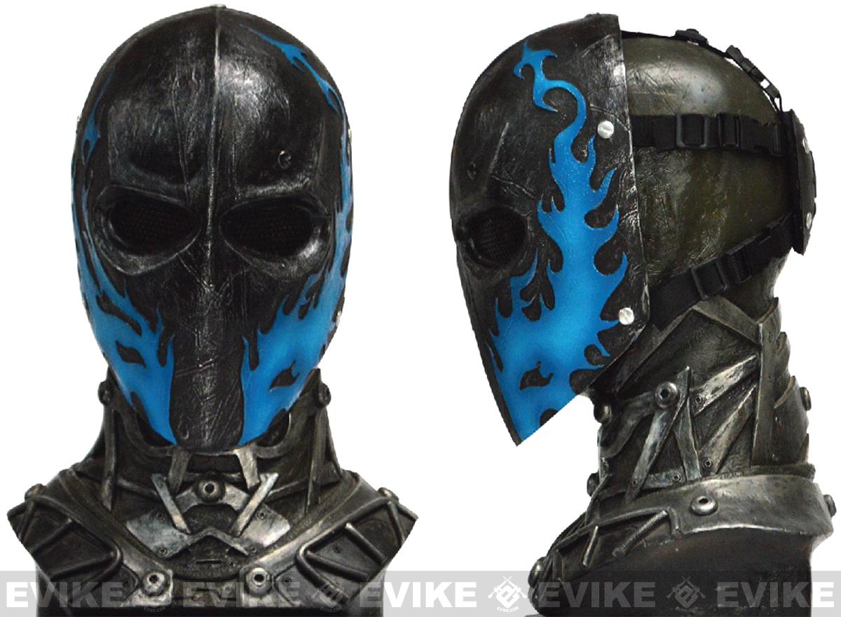 Evike.com R-Custom Fiberglass Wire Mesh Army 40D Mask - Blue Flames
