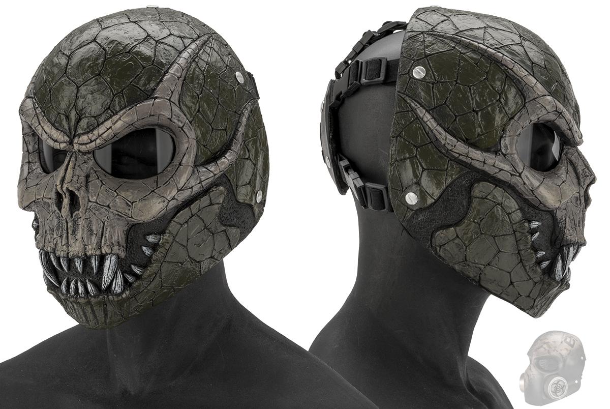 Evike.com R-Custom Fiberglass  Basilisk Full Face Mask with Smoked Lenses (Color: Grey Lens)