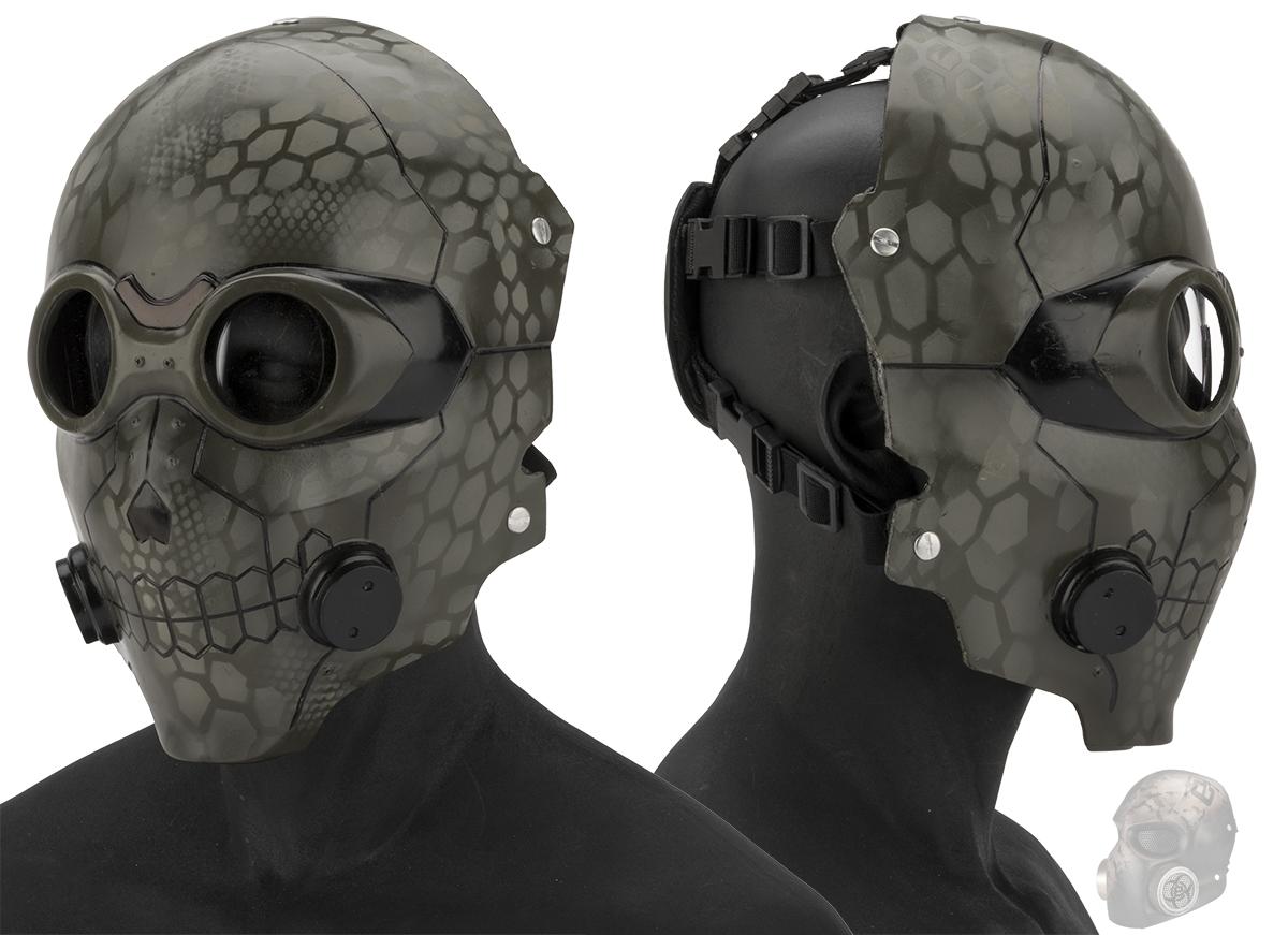 Evike.com R-Custom Fiberglass  Death Gun Full Face Mask  (Color: OD Highlander / Clear Lens)