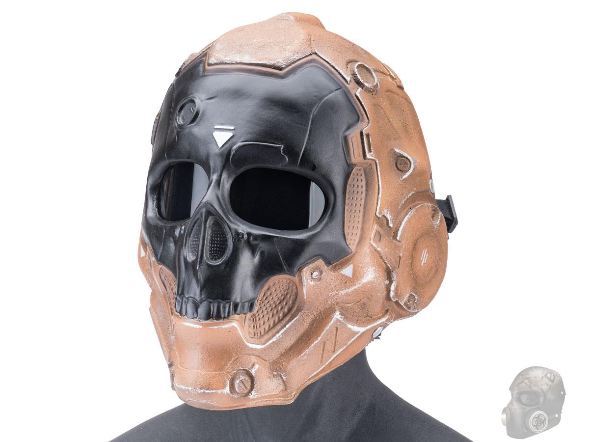 Evike.com R-Custom Fiberglass Cyberskull Full Face Mask (Color: Desert / Polycarbonate Lens / Large)