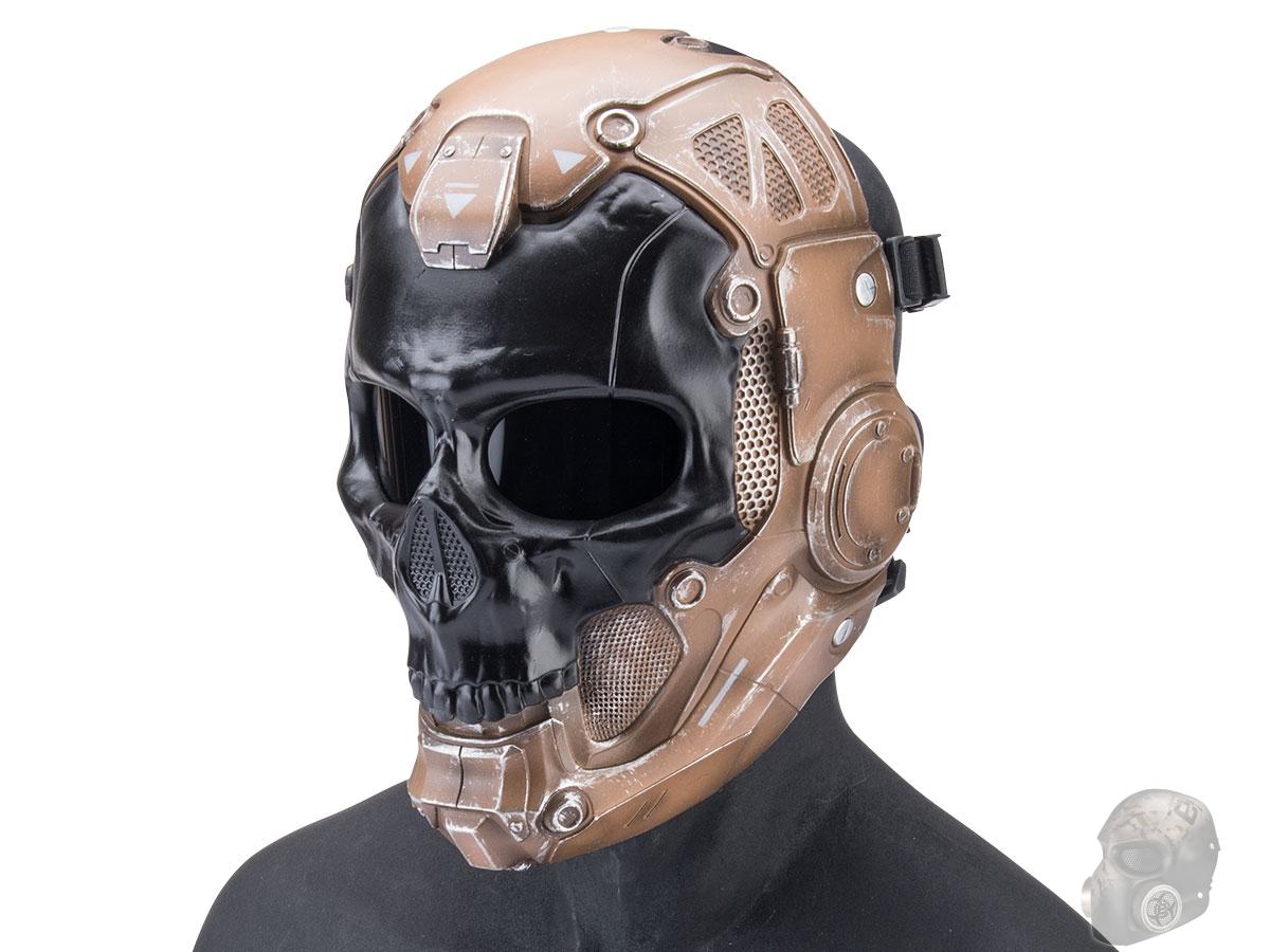 Evike.com R-Custom Fiberglass Cyberskull 2 Full Face Mask (Color: Brown / Polycarbonate Lens / Medium)