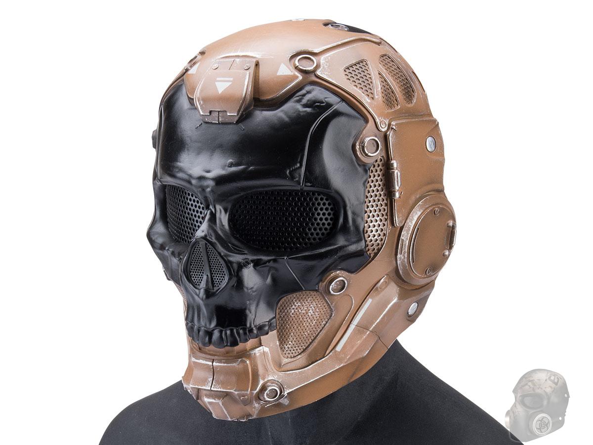 R-Custom Fiberglass Hellspawn Full Face Mask (Color: Dia De Los Muertos / Mesh Lens / Large