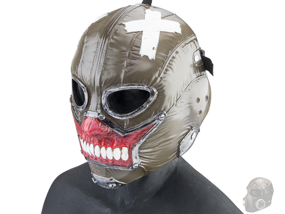 Evike.com R-Custom Fiberglass Zombie Full Face Mask (Color: Green / Polycarbonate Lens / Large)
