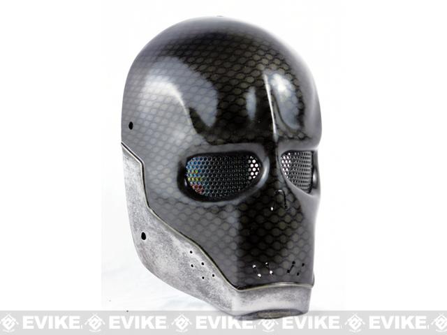 Evike.com R-Custom Fiberglass Wire Mesh Airsoft Army Mask - Carbon Fiber Silver