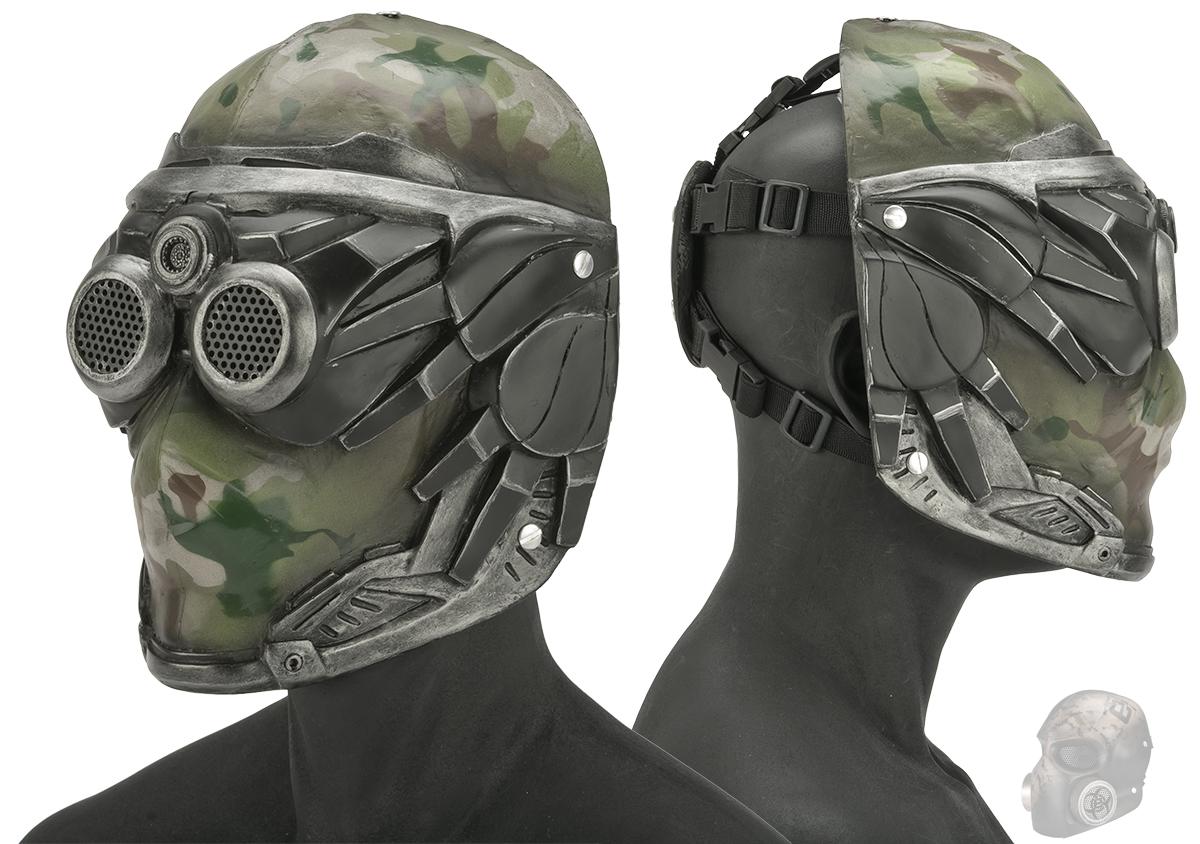 Evike.com R-Custom Mantis Fiberglass Mask w/ Wire Mesh (Color: Woodland Camo)