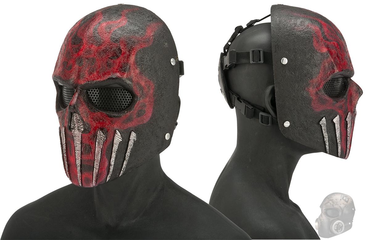 Evike.com R-Custom Wraith Fiberglass Mask w/ Wire Mesh (Color: Red Flame)