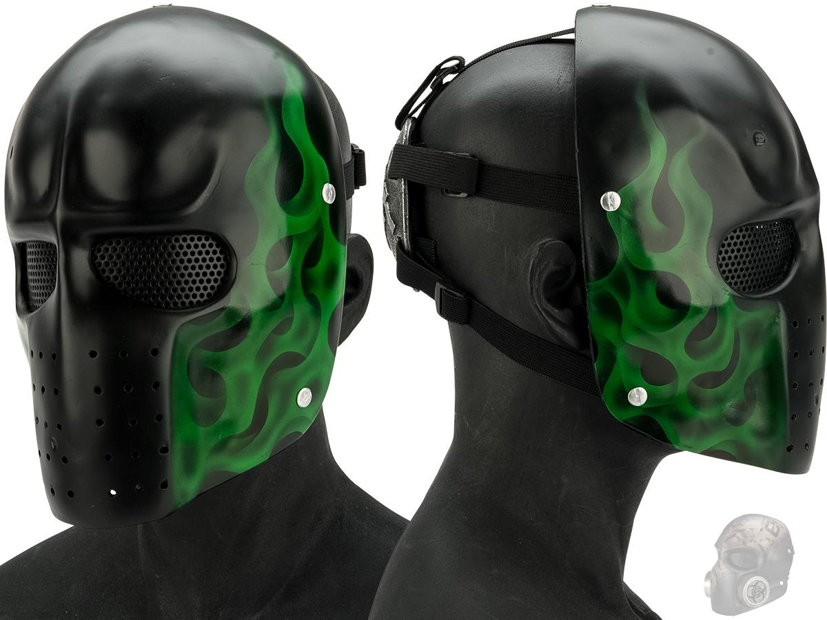 Evike.com R-Custom Fiberglass  Army Full Face Mask (Color: Green Flame / Mesh Lens)