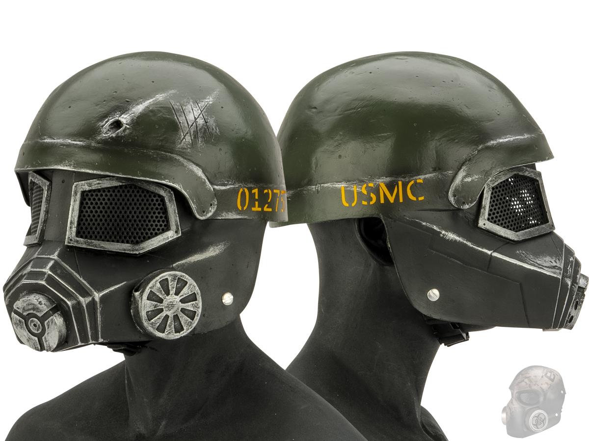 Evike.com R-Custom Fiberglass Wire Mesh Fallout Mask Inspired by Fallout - Green/Gold