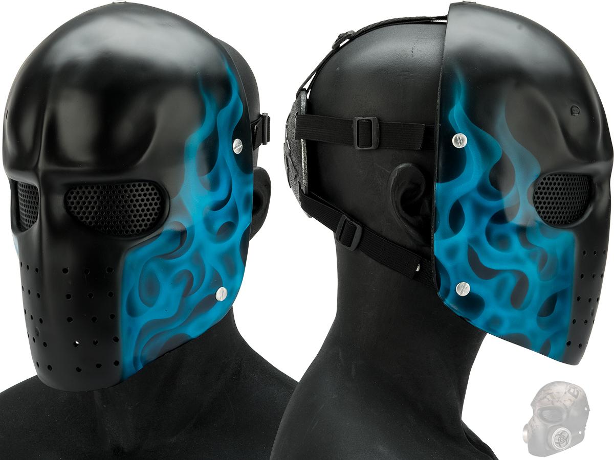 Evike.com R-Custom Fiberglass  Army Full Face Mask (Color: Blue Flame / Mesh Lens)