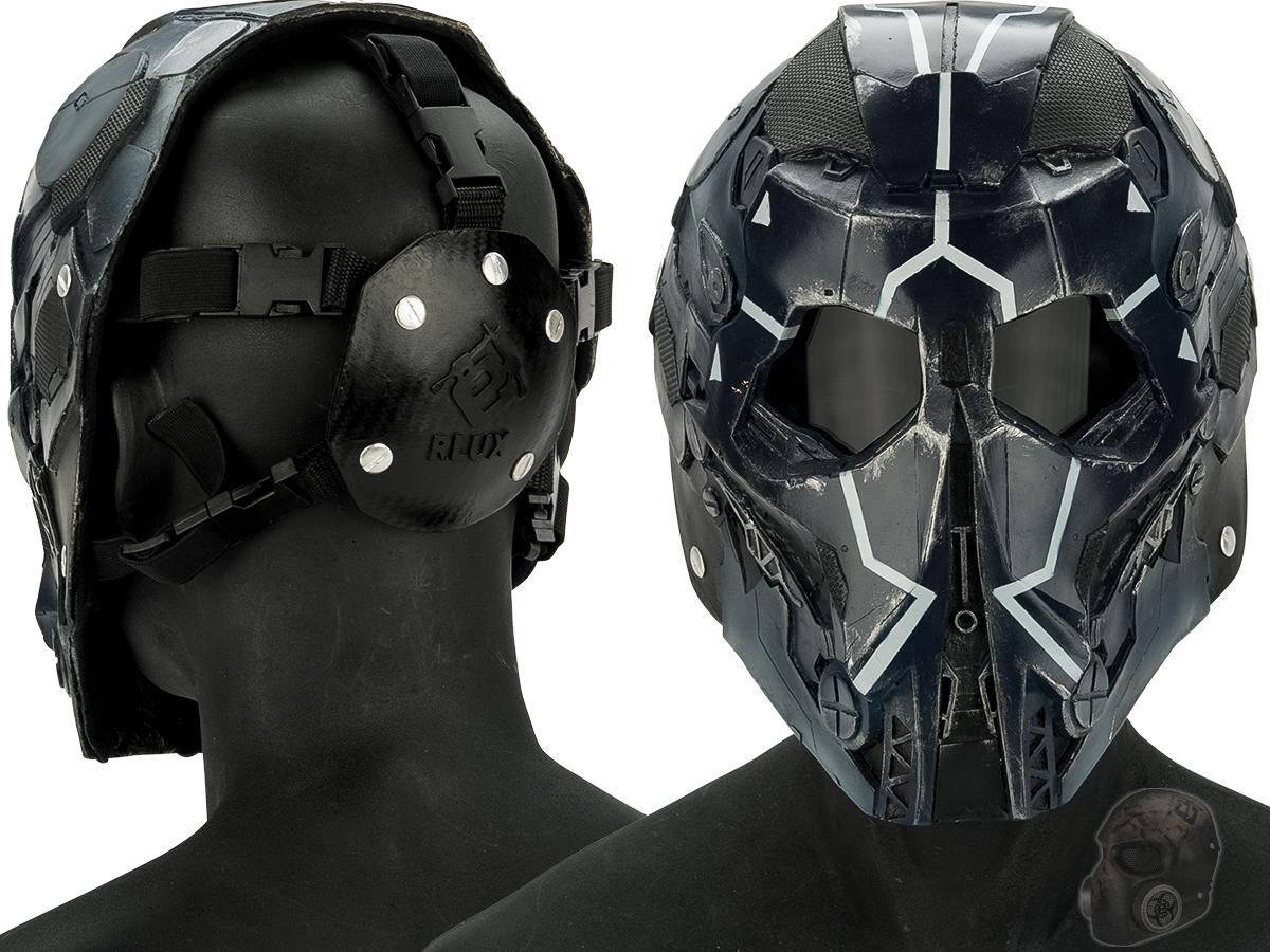 RCustom Fiberglass "Stalker" Full Face Mask (Color Black White Line / Smoke Lens