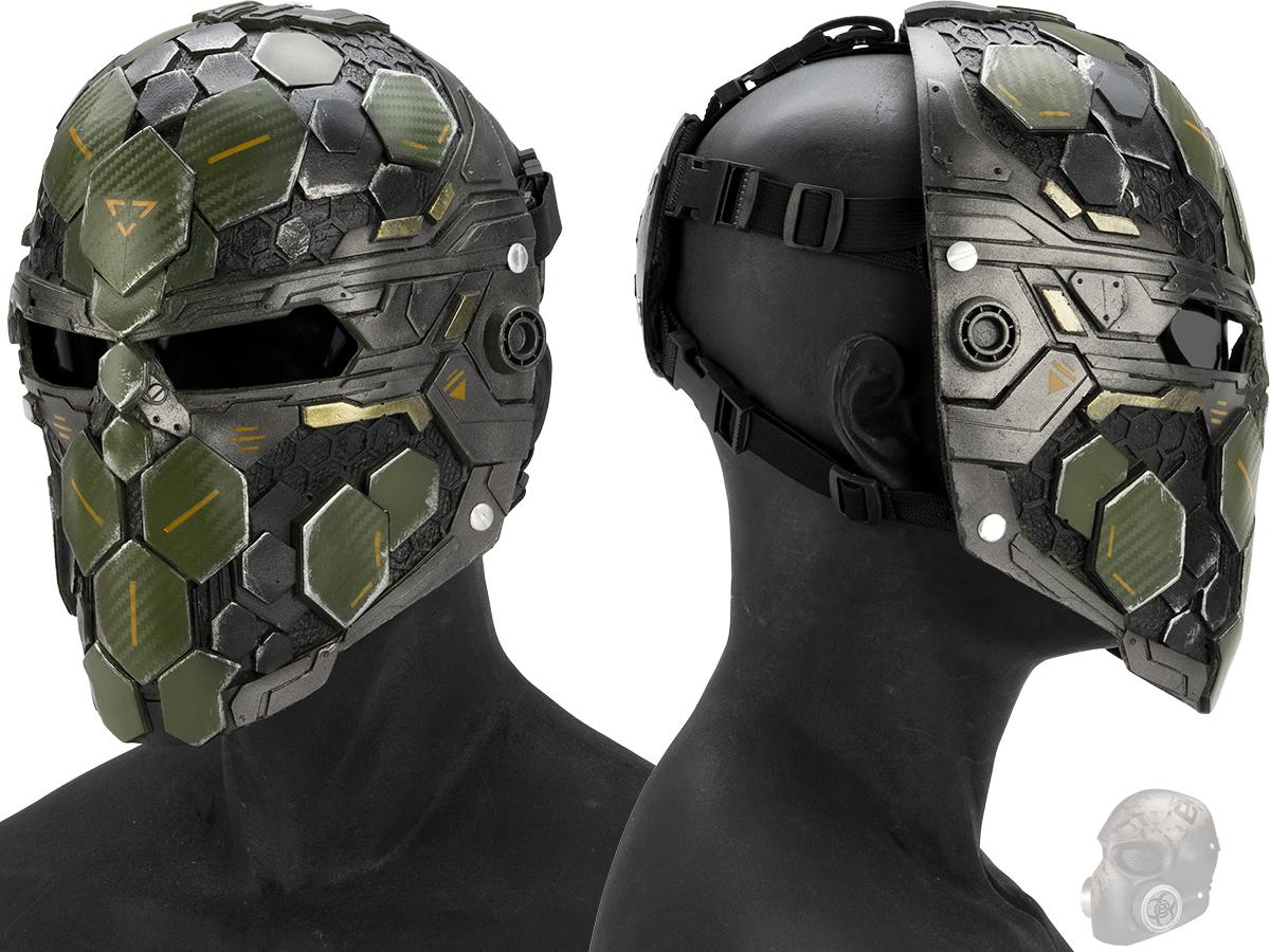 Evike.com R-Custom Fiberglass  Cypher Full Face Mask (Color: OD Green / Smoke Lens)