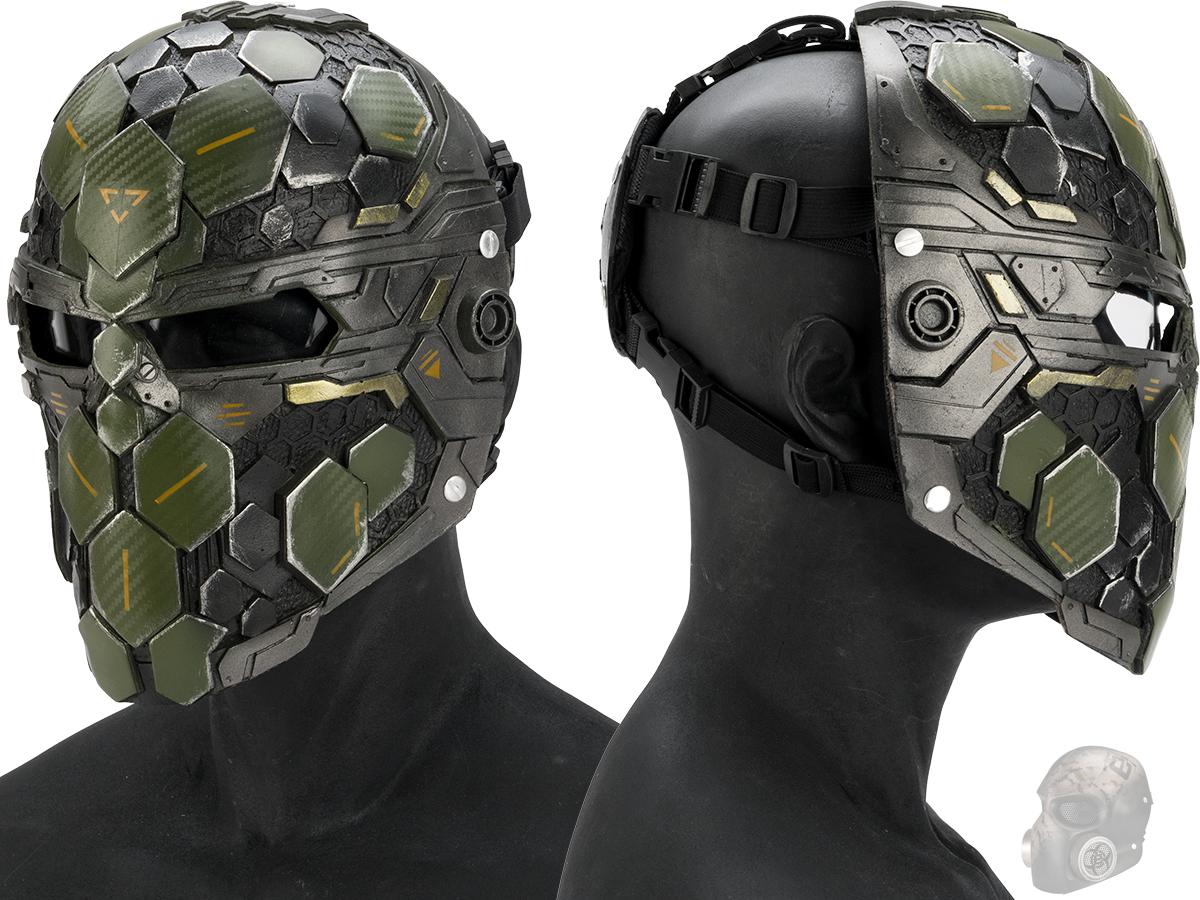 Evike.com R-Custom Fiberglass  Cypher Full Face Mask (Color: OD Green / Clear Lens)
