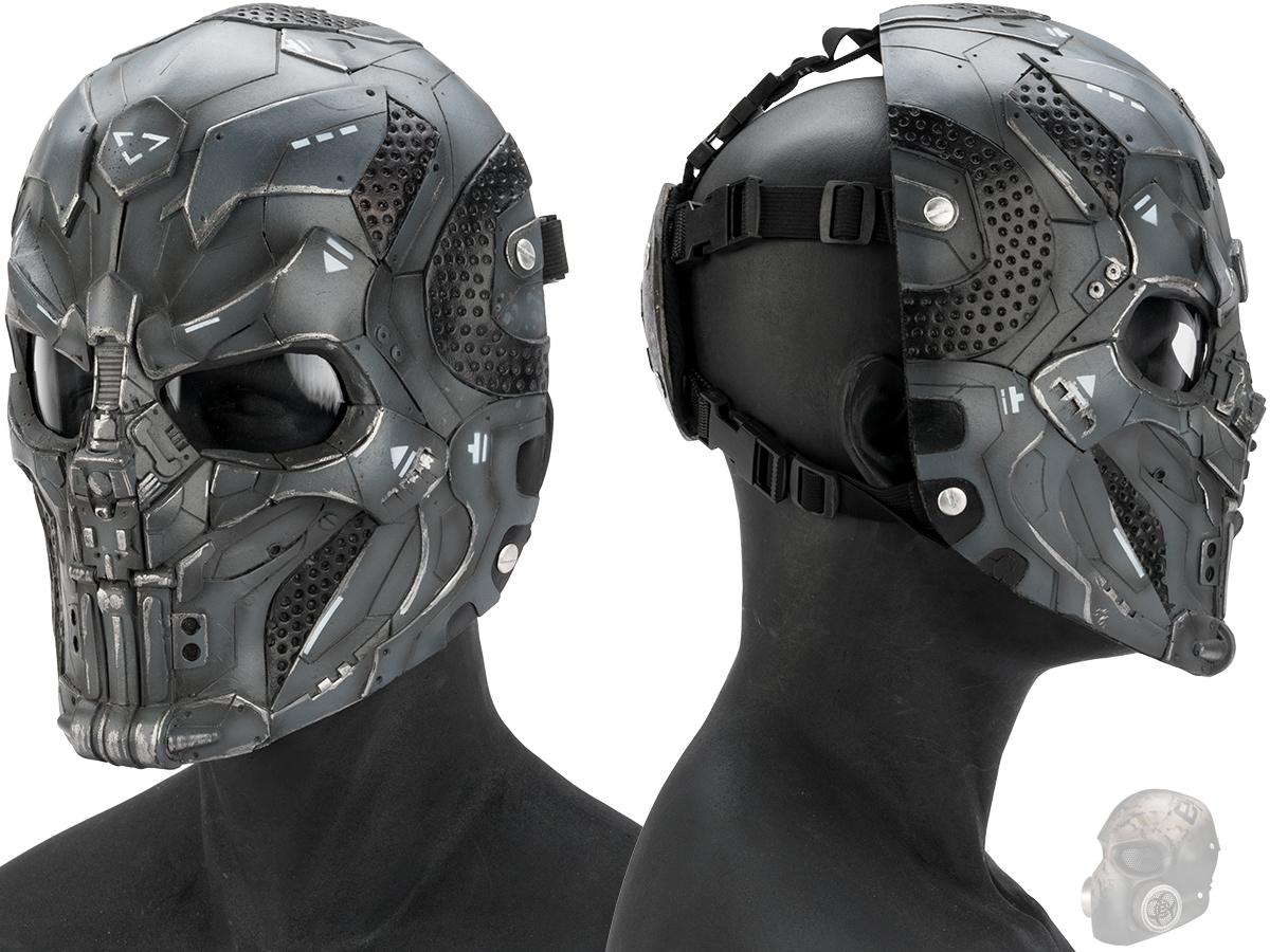 RCustom Fiberglass "CARVR" Full Face Mask (Color Grey / Clear Lens), Tactical Gear