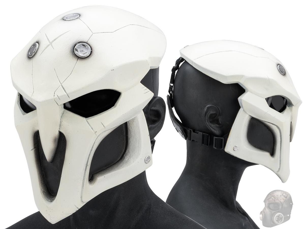 Evike.com R-Custom Fiberglass  Reaper Full Face Mask (Color: White / Smoke Lens)