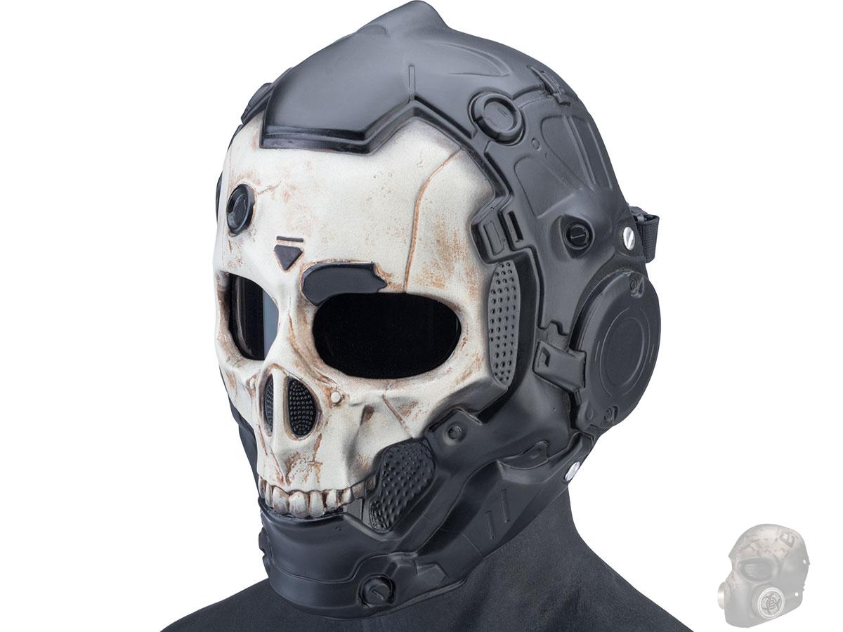 Evike.com R-Custom Fiberglass Cyberskull Full Face Mask (Color: Reverse Bone / Smoke Lens / Medium)