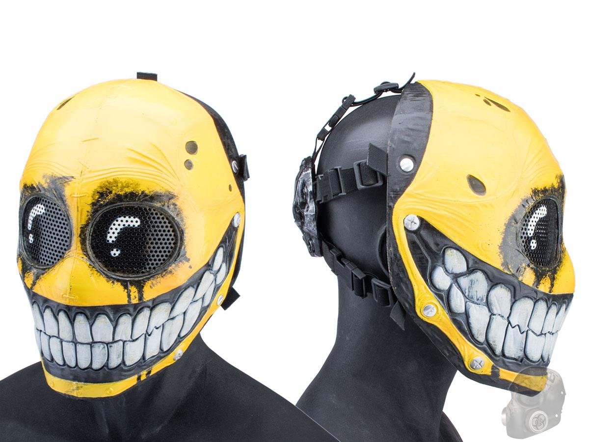 Evike.com R-Custom Fiberglass Smiley Full Face Mask (Color: Yellow 2 / Mesh Lens)