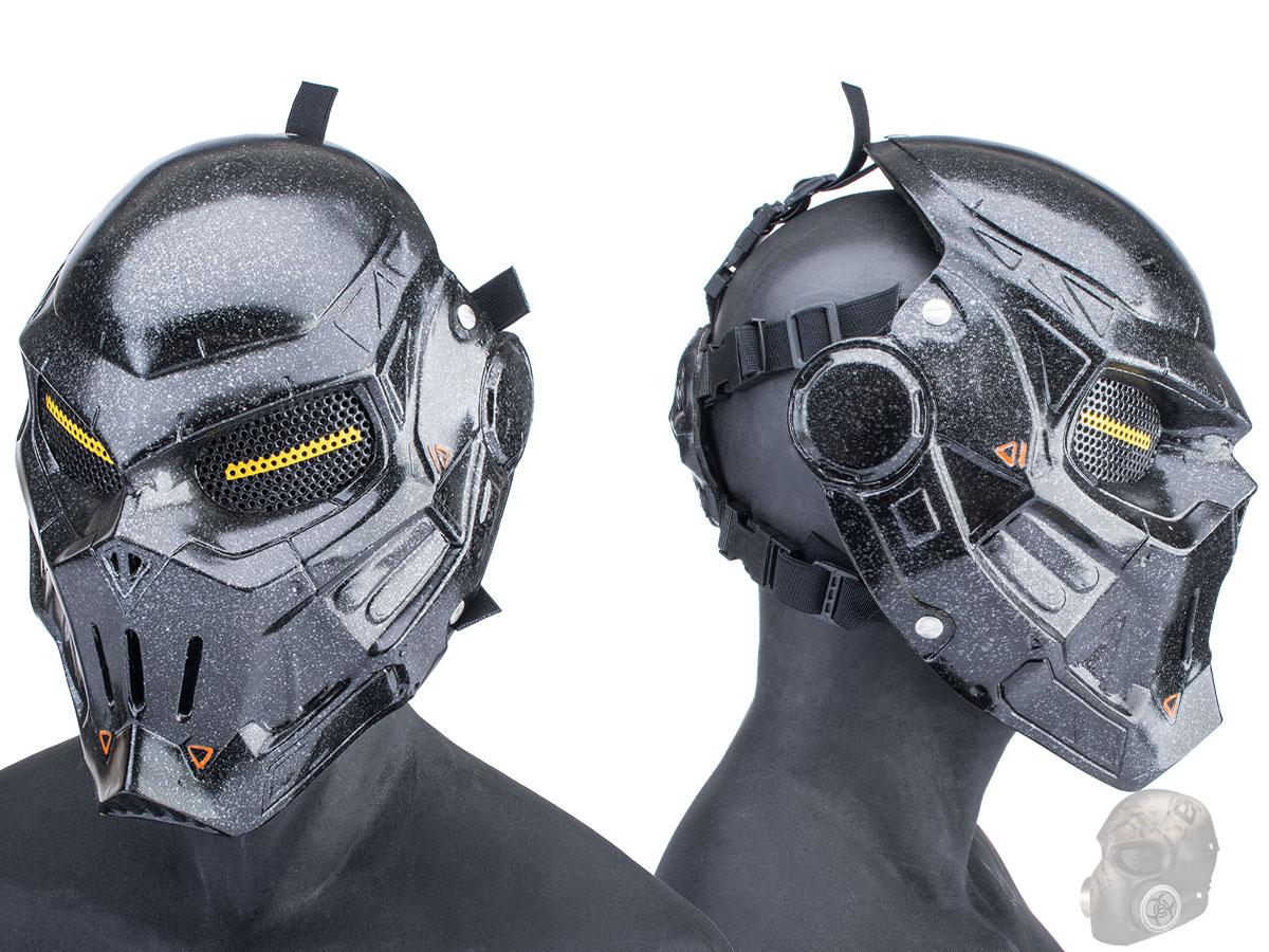 Evike.com R-Custom Fiberglass Taskmaster V2 Full Face Mask (Color: Black Ops / Mesh Lens / Large)