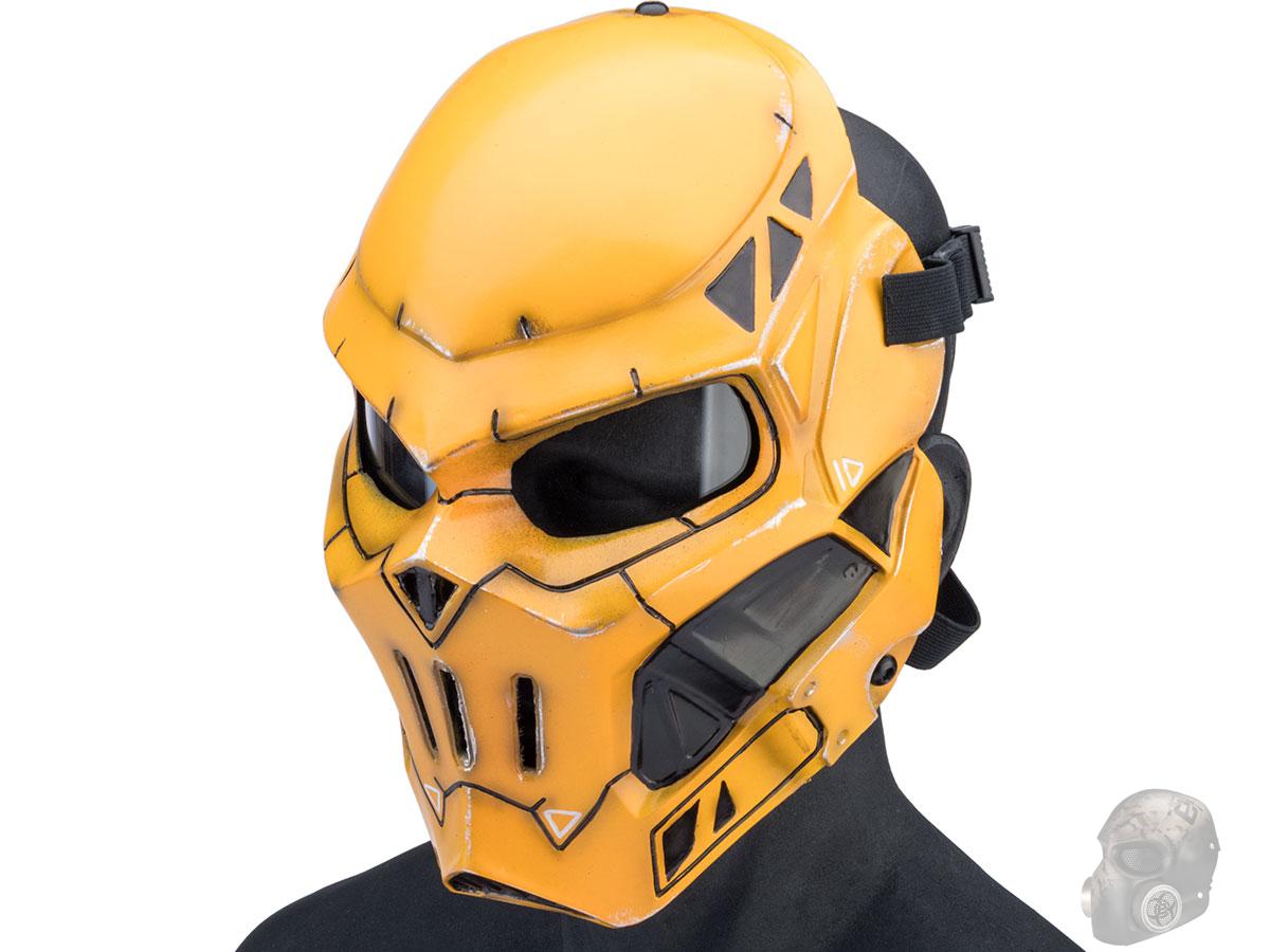 Evike.com R-Custom Fiberglass Taskmaster V2 Full Face Mask (Color: Yellow / Smoke Lens / Medium)