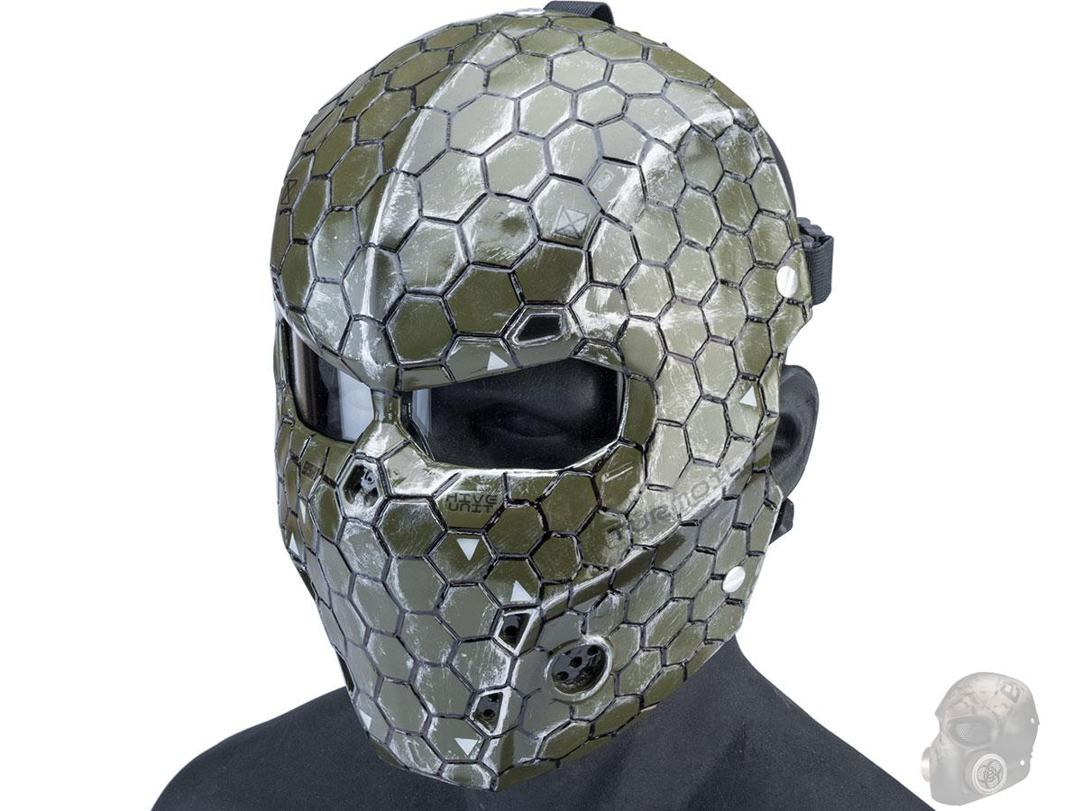 Evike.com R-Custom Fiberglass Hive Full Face Mask (Color: OD Green / Medium / Clear Lens)