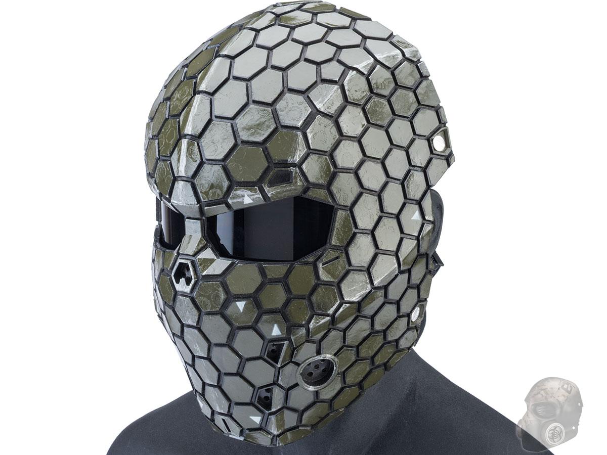 Evike.com R-Custom Fiberglass Hive Full Face Mask (Color: OD Green / Large / Clear Lens)