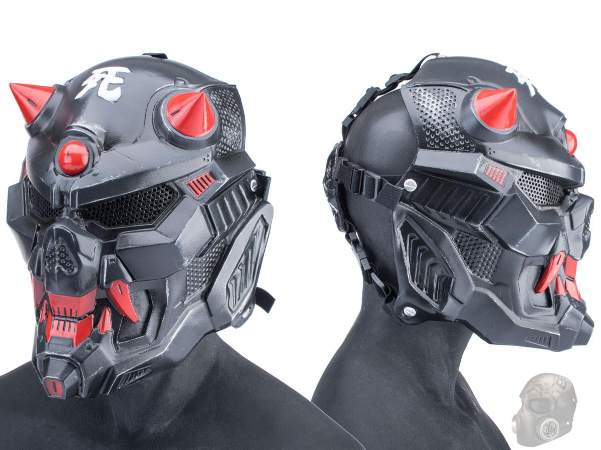 Evike.com R-Custom Fiberglass Oni Full Face Mask (Color: BlackOps / Large / Mesh Lens)